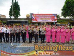 Kapolres Tanah Karo Pimpin Upacara Kenaikan Pangkat 34 Personel