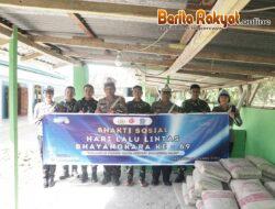 Acara HUT Lalu Lintas Bhayangkara Ke 69, Aksi Sosial Polisi Berikan Bantuan Pembangunan Masjid Istiqomah Kompi Senapan A 125/SMB Balige